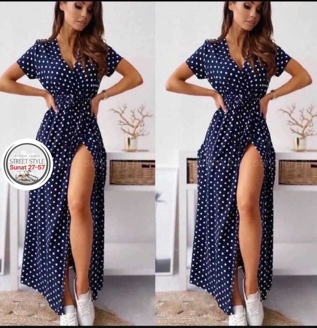 платье летнее женское,ткань софт платье в горошек,длинные платья в горошек,платье женское в горошек,летнее платье