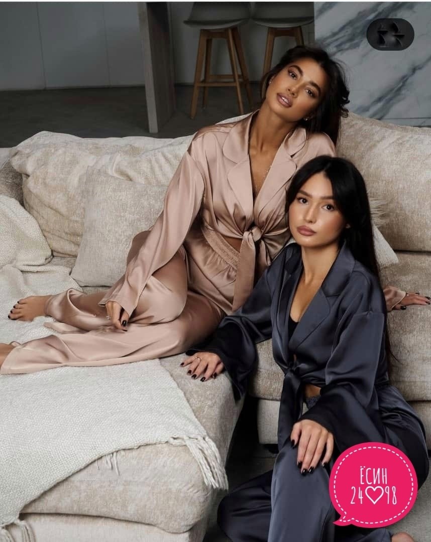 атласный костюм женский,костюм в пижамном стиле,шелковая пижама,шелковый костюм,шелковый костюм в пижамном стиле