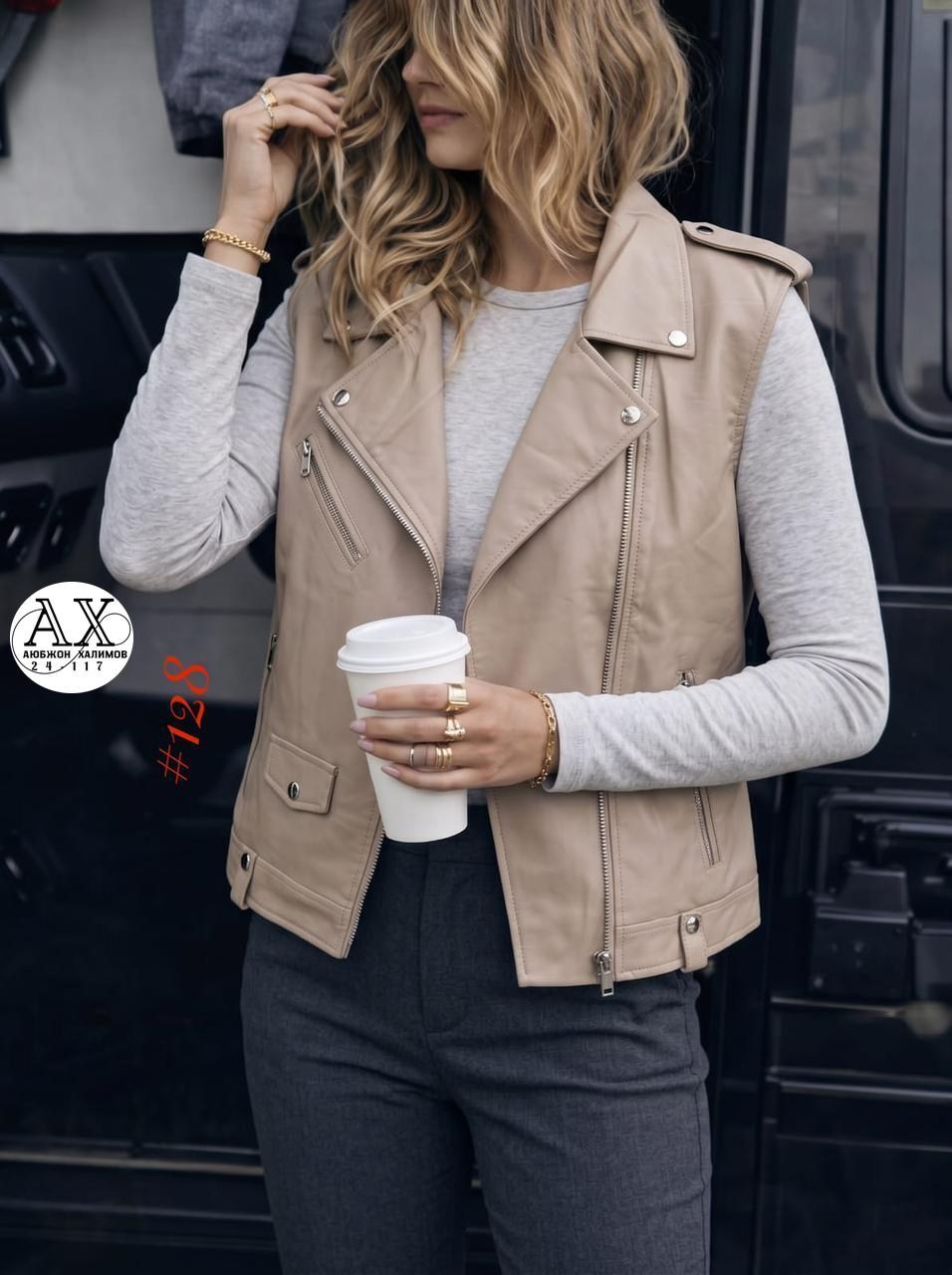 кожаная жилетка,жилет кожаный,жилет кожаный женский,кожаная безрукавка,кожаная куртка