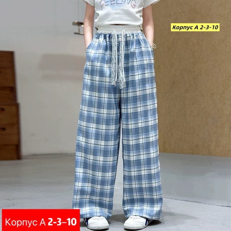 брюки женские в клетку,клетчатые штаны широкие,широкие брюки женские,штаны для девочек,женские клетчатые брюки с широкими штанинами