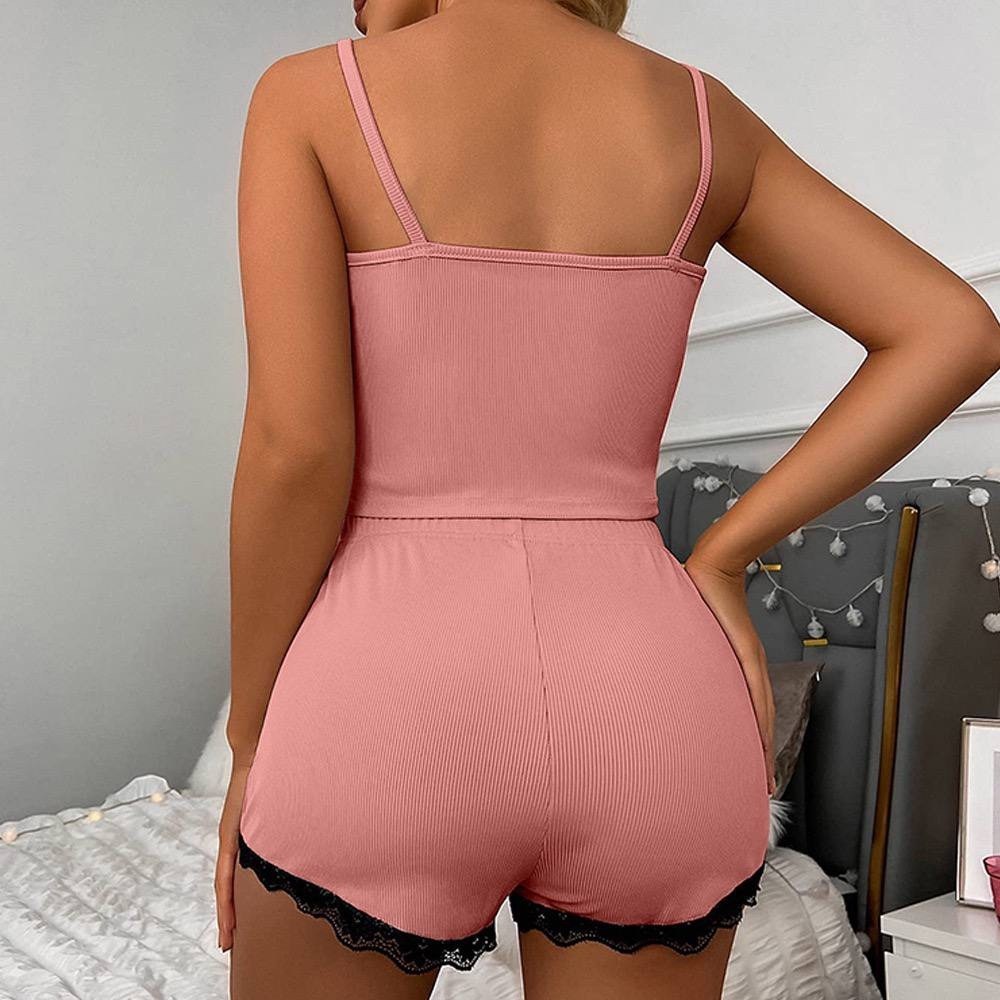 пижамный комплект с кружевной отделкой,женский пижамный комплект,женская пижама,комплект нижнего белья женский домашний,домашняя одежда пижама