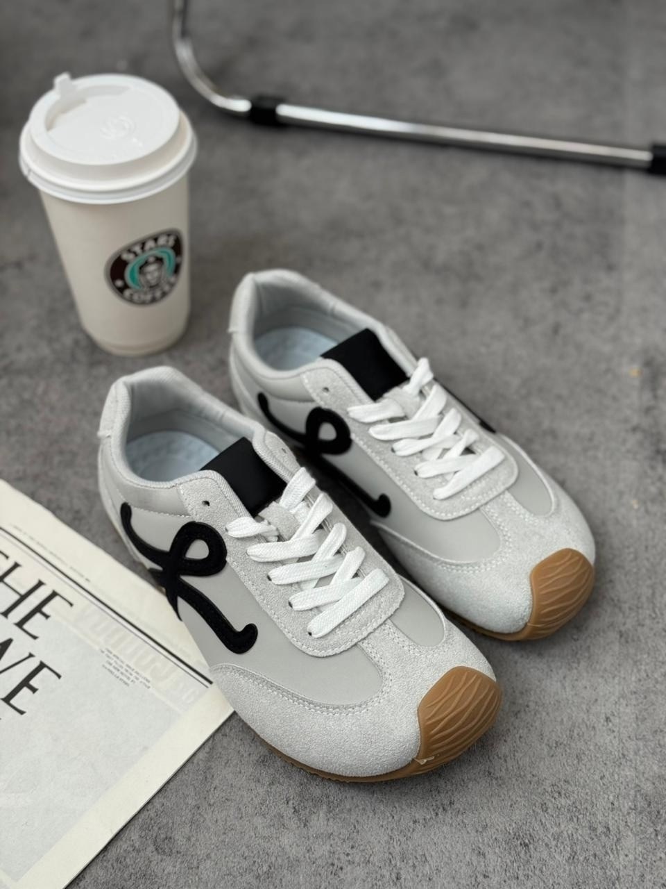 кроссовки женскиe,кроссовки loewe,,комбинированные кроссовки,кроссовки для женщин