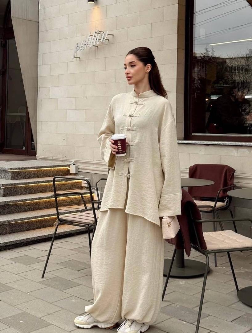 костюм с брюками и рубашкой,женский брючный костюм,льняной костюм,костюм для женщин,костюм мусульманский