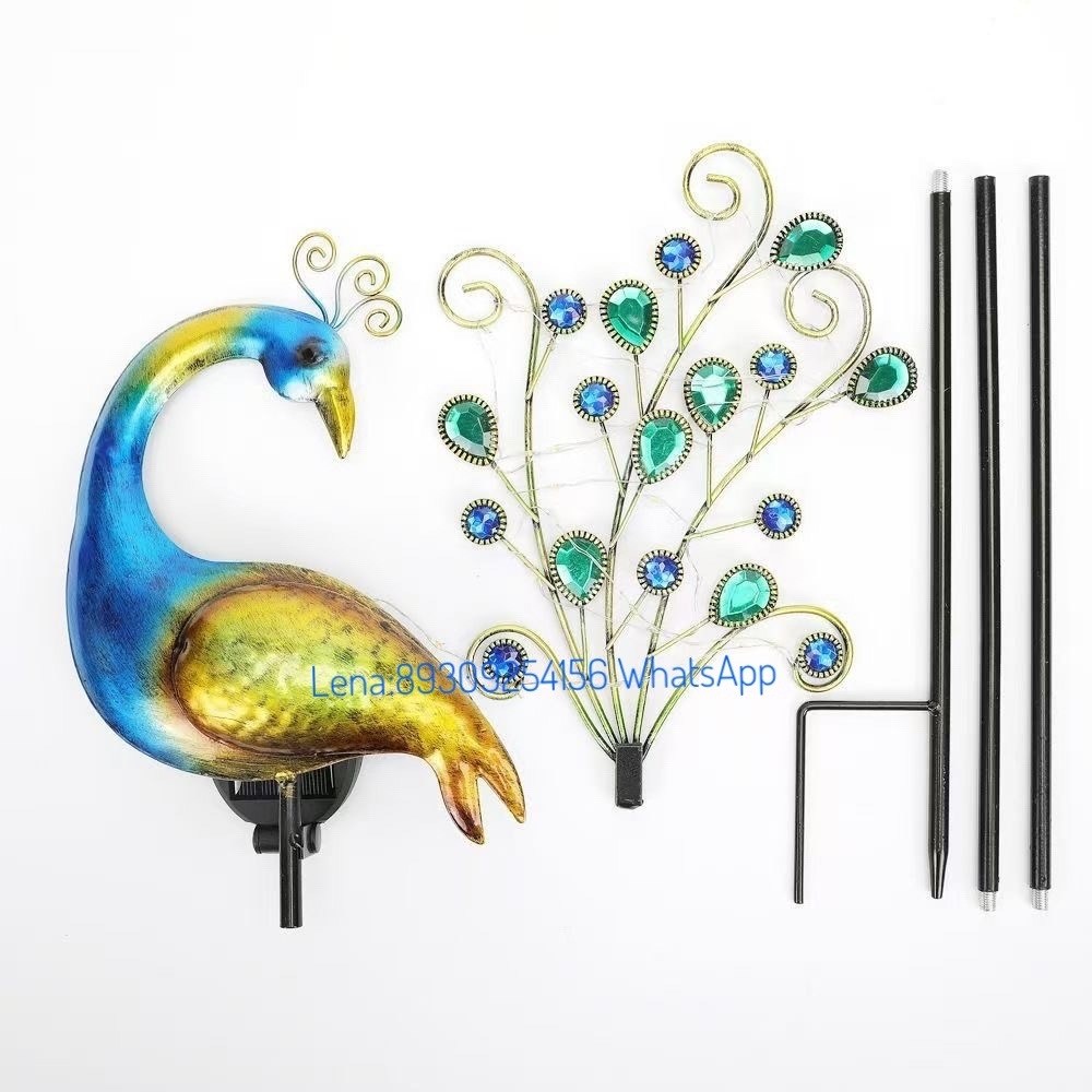 декоративные садовые светильники,павлин,павлин из металла,павлин из металла для сада,светильники садовые