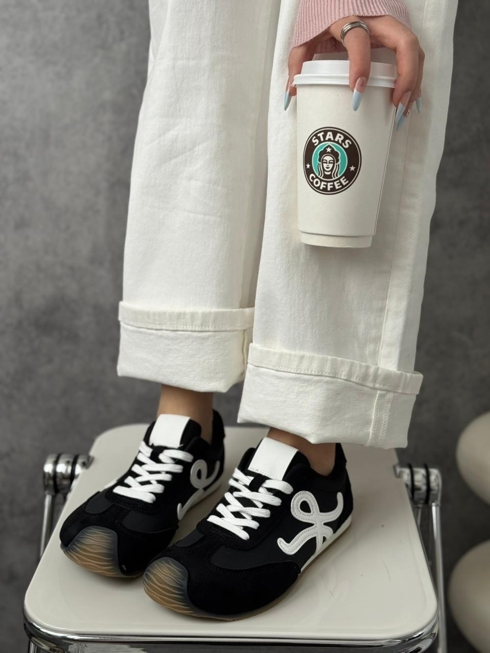 кроссовки женскиe,кроссовки loewe,,комбинированные кроссовки,кроссовки для женщин