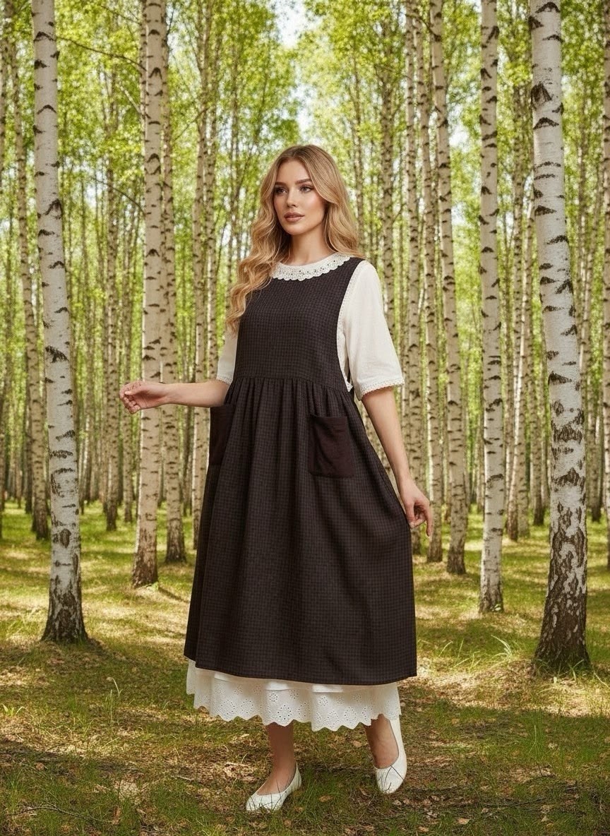 сарафан в стиле бохо,платья бохо,платье винтажное,сарафан коричневый,платье сарафан