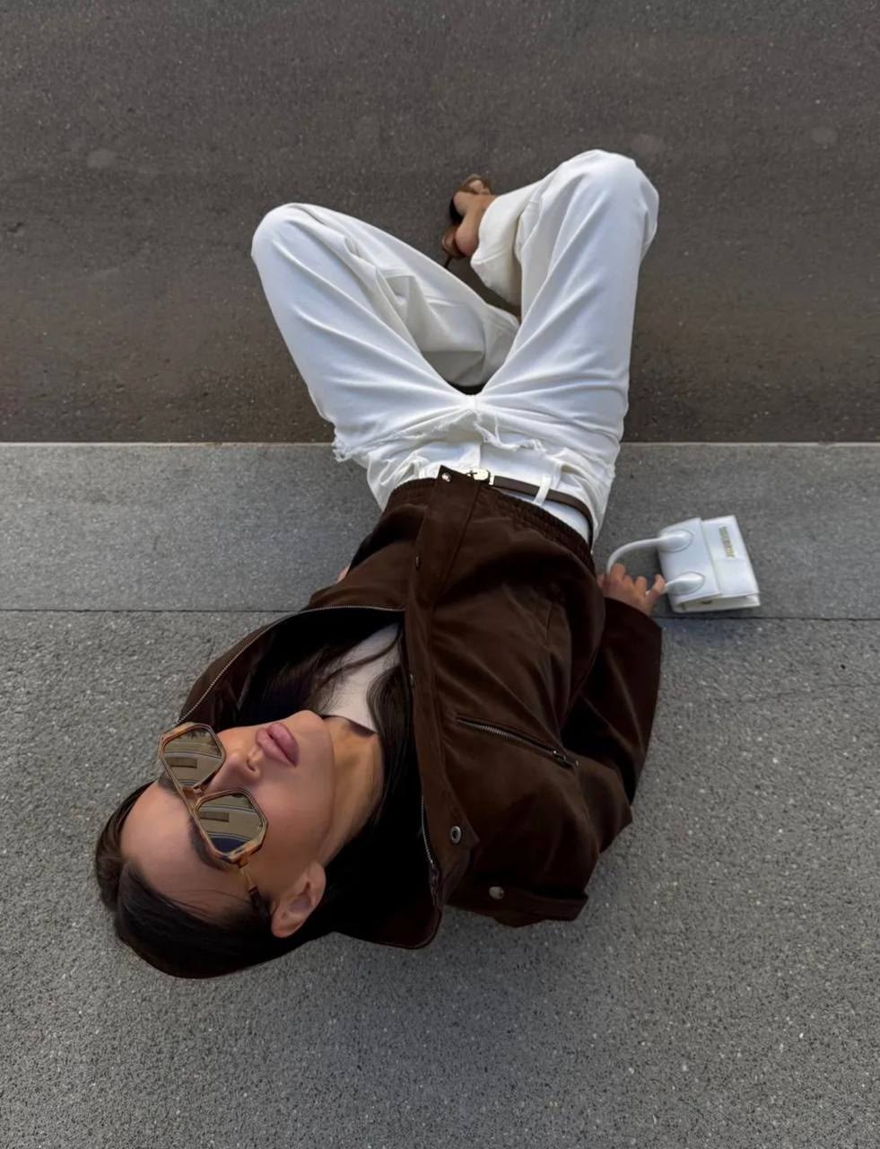 бомбер укороченный оверсайз замшевый куртка рабочего тренд saint shine,бомбер замшевая куртка оверсайз saint shine,бомбер замшевая куртка оверсайз saint shine цвет темно-коричневый,бомбер укороченный