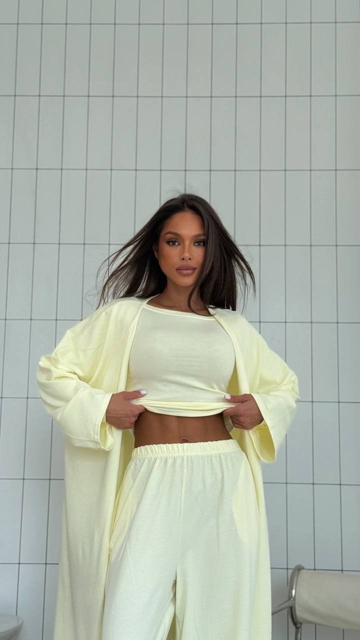 костюм тройка: кардиган, топ, брюки палаццо (плотный хлопок),костюм с брюками палаццо,костюм с брюками,летние костюмы,костюм женский