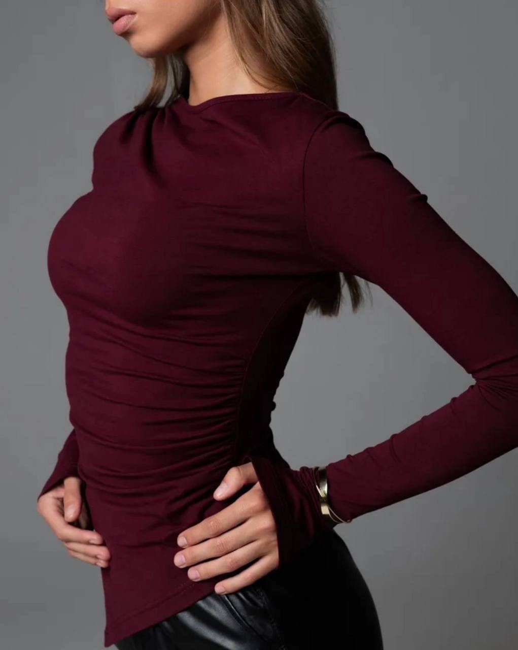 лонгслив женский,лонгслив,женская кофта,лонгслив с длинным рукавом базовый облегающий tooskin,лонгслив с длинным рукавом