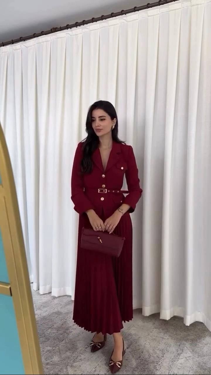 костюм женский с юбкой,костюм с юбкой плиссе mizomela,костюм с юбкой плиссе,элегантная кнопка лацката пиджак и длинная юбка костюма женщины повседневные с длинным рукавом,костюм юбка