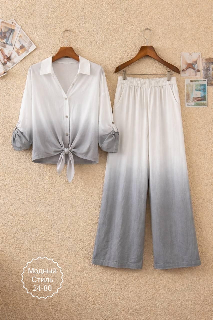 модные наряды,мода модная,брюки комплект,шифоновая рубашка