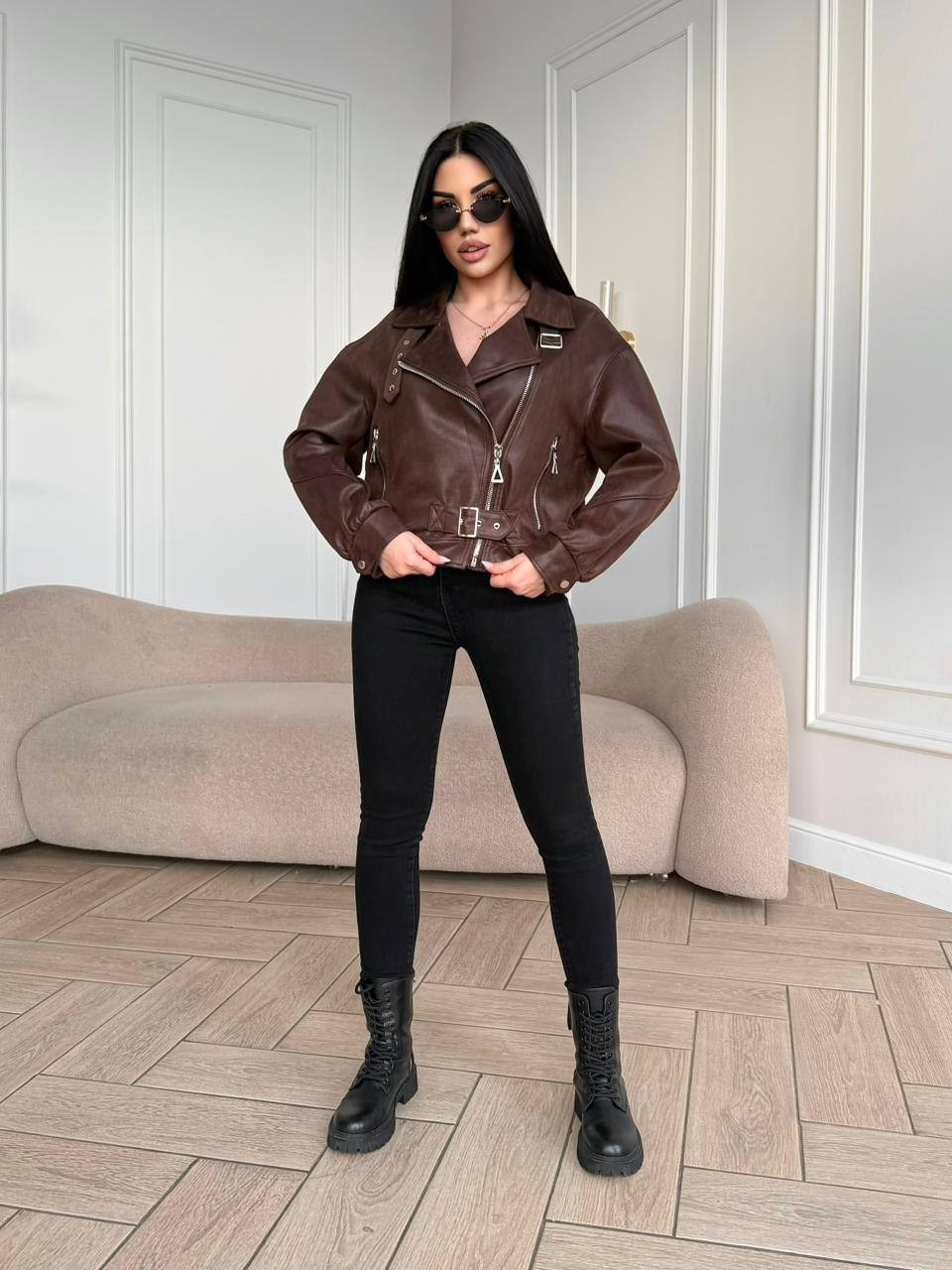 куртка косуха женская кожаная черная dkg066,женская кожаная куртка,кожаная куртка,косуха куртка,куртка косуха из экокожи