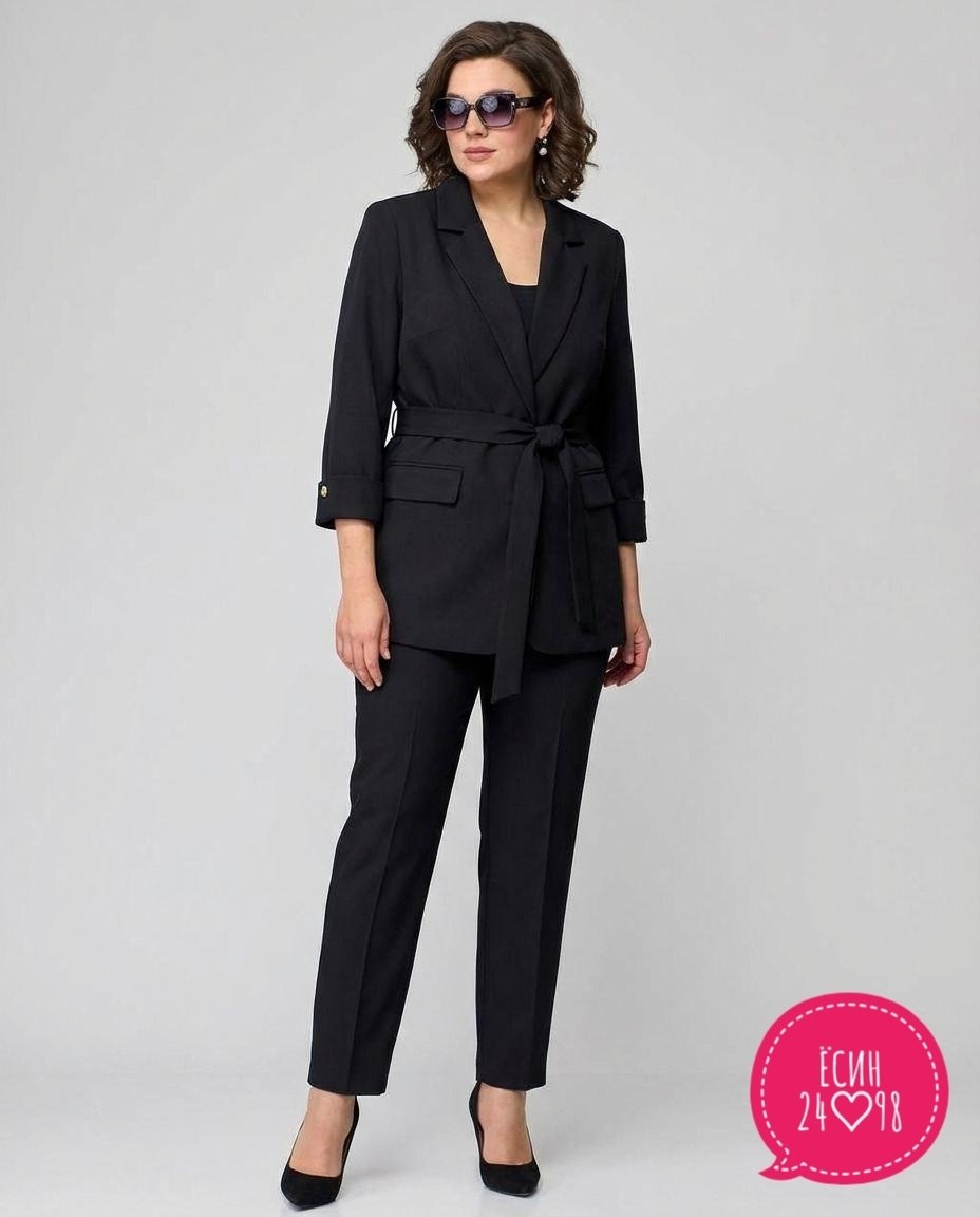 брючный костюм vilena 1094 черный,брючный костюм,брючный костюм iva 1458 черный,брючный костюм белэльстиль,костюм брючный 1390 черный асолия