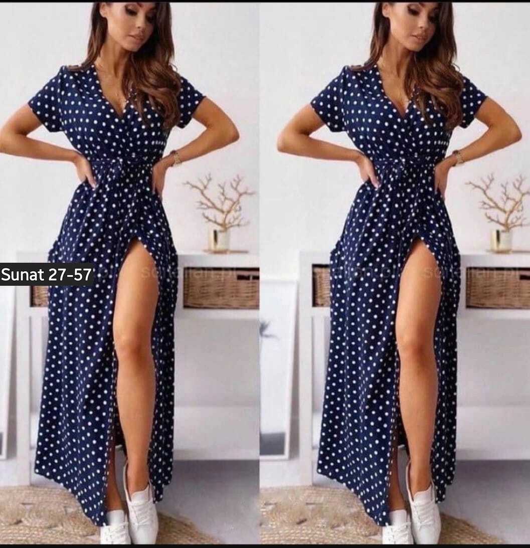 платье летнее женское,летнее платье,длинные платья в горошек,ткань софт платье в горошек,платье женское в горошек