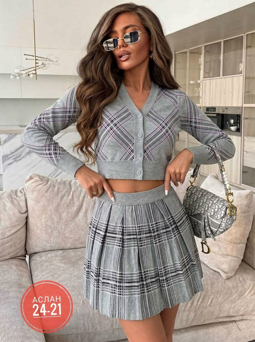 трикотажные костюмы,костюм с юбкой,юбка в клетку,женские костюмы с юбкой,юбка и кофта