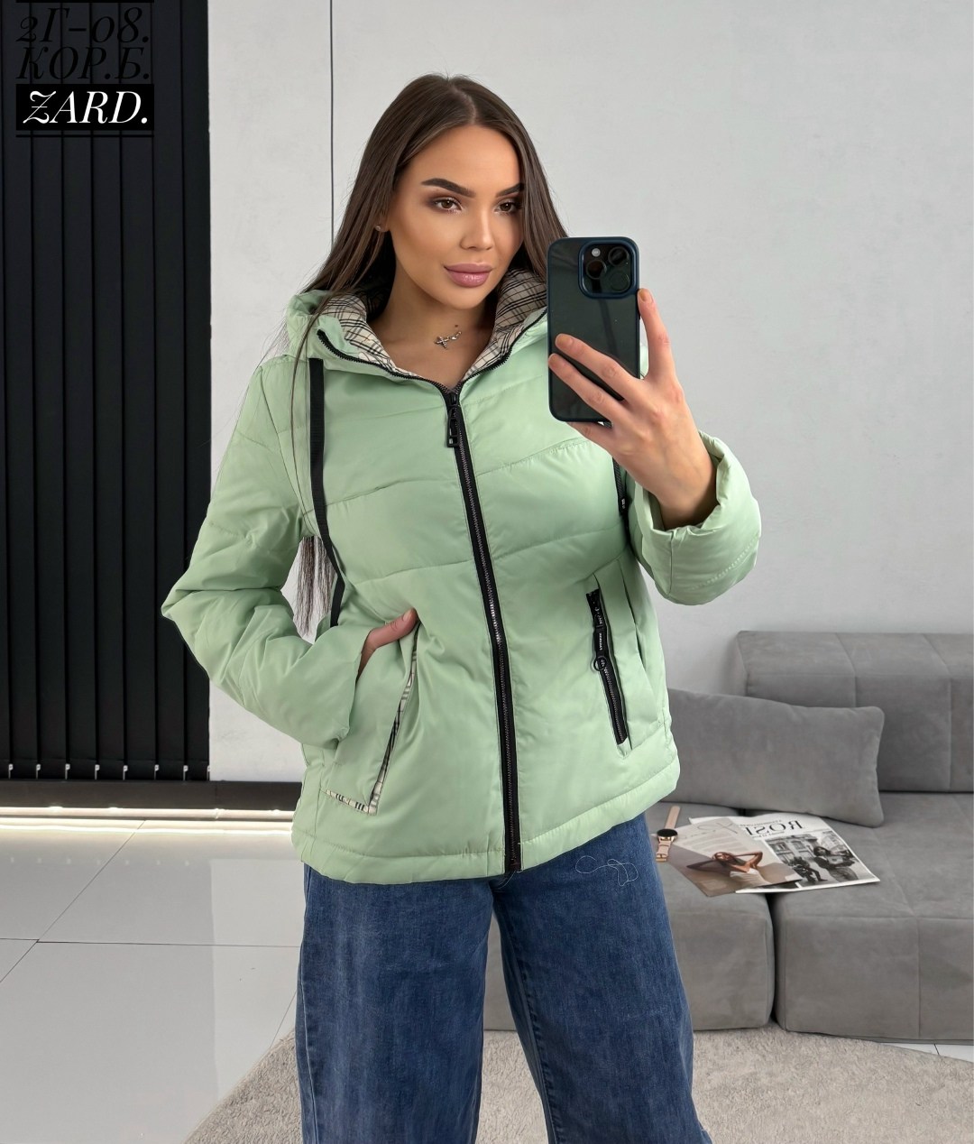 куртка женская весенняя с капюшоном короткая парка мята jozzy,куртка женская,куртка женская весенняя,женская демисезонная куртка,куртка демисезонная