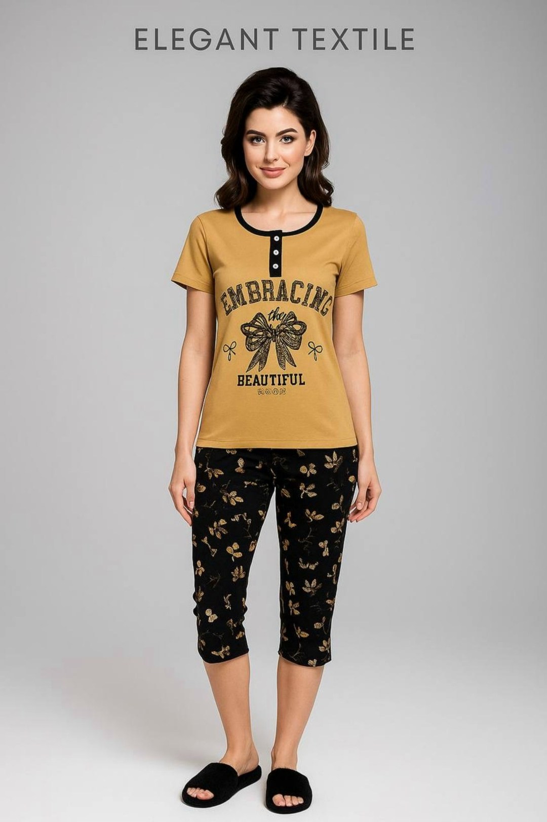 пижама женская,женская пижама с бриджами,костюм домашний vienetta,пижама комплект,пижама с бриджами