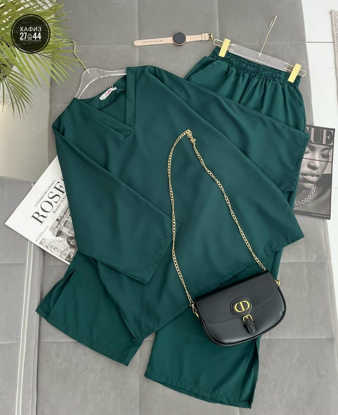 женский костюм,брючные костюмы женские,женский однотонный костюм с круглым вырезом и рукавом "летучая мышь",костюм с жакетом и брюками