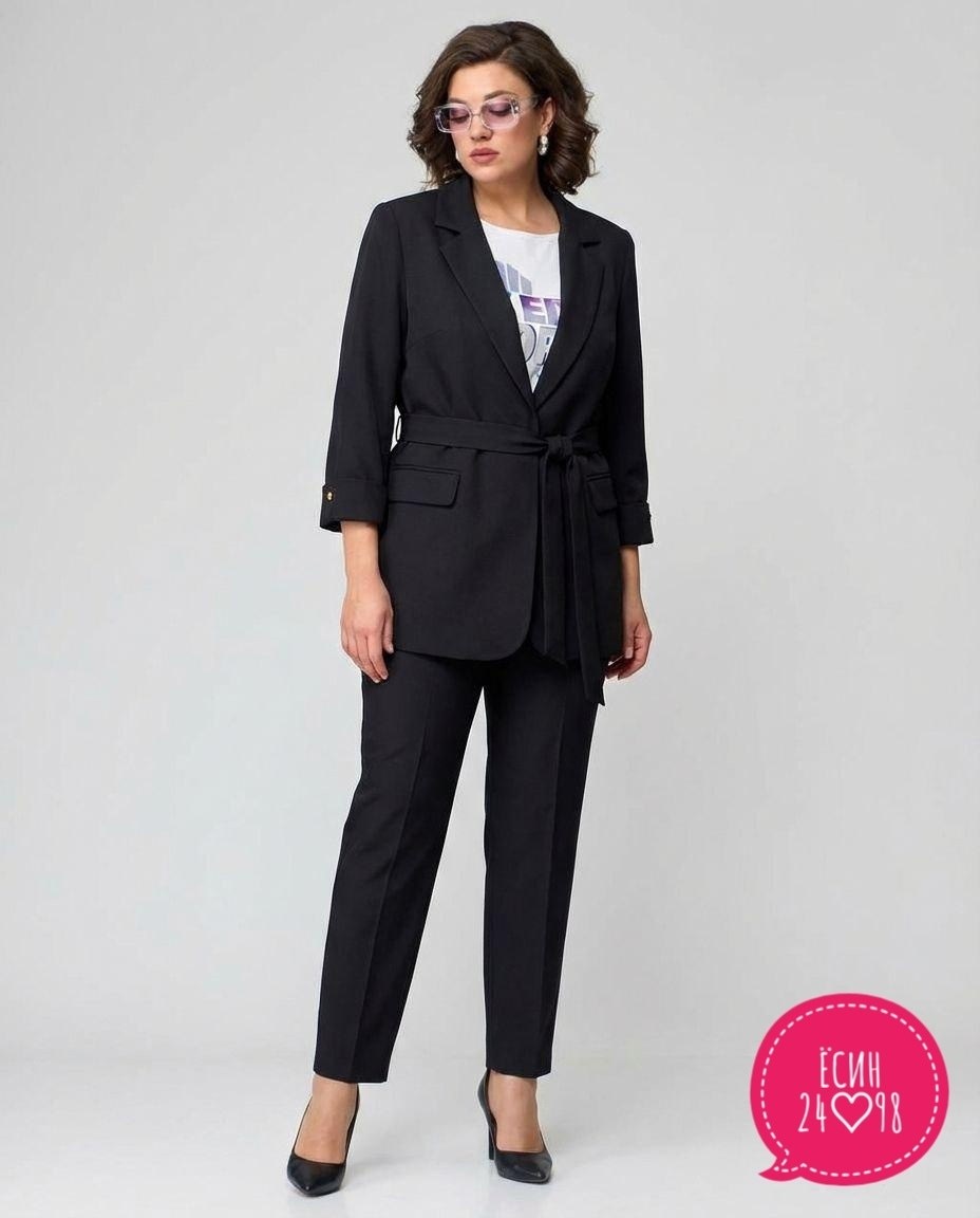 брючный костюм vilena 1094 черный,брючный костюм,брючный костюм iva 1458 черный,брючный костюм белэльстиль,костюм брючный 1390 черный асолия
