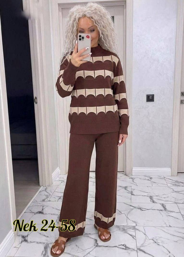 костюм трикотажный вязаный с брюками теплый miss merry jayne 257931571,костюм женский,костюм женский трикотажный,костюм кашемировый женский брючный,вязаный костюм женский