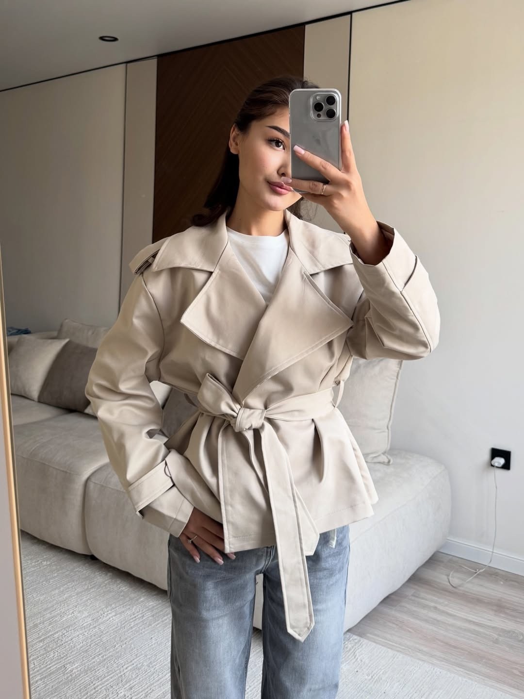 тренч короткий,тренч с поясом,тренч,кожаная куртка женская,тренч короткий женский