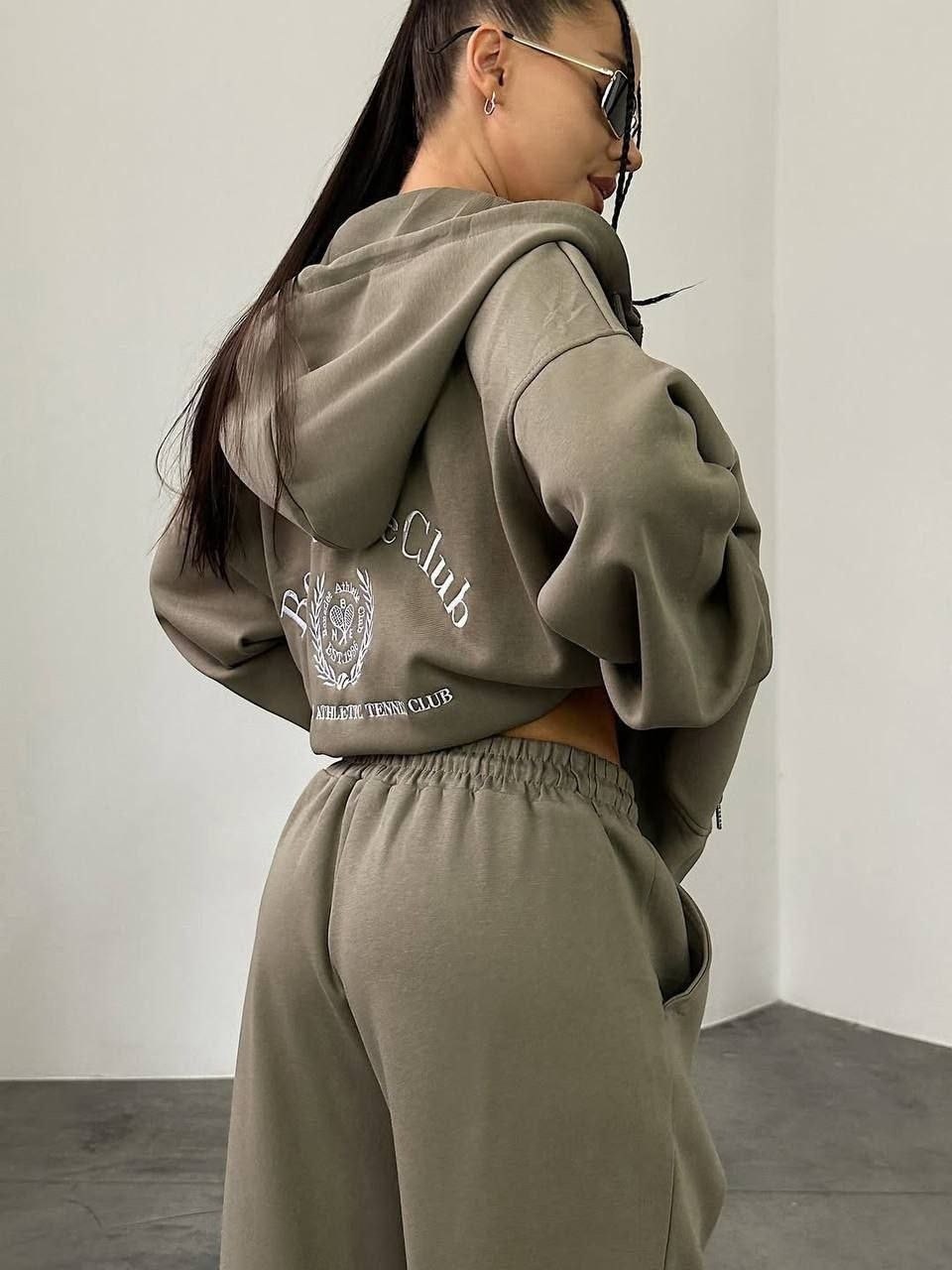 костюм спортивный оверсайз со штанами палаццо и зип худи micca цвет шоколадный,костюм спортивный оверсайз со штанами палаццо и зип худи micca,костюм спортивный оверсайз со штанами палаццо и зип худи m