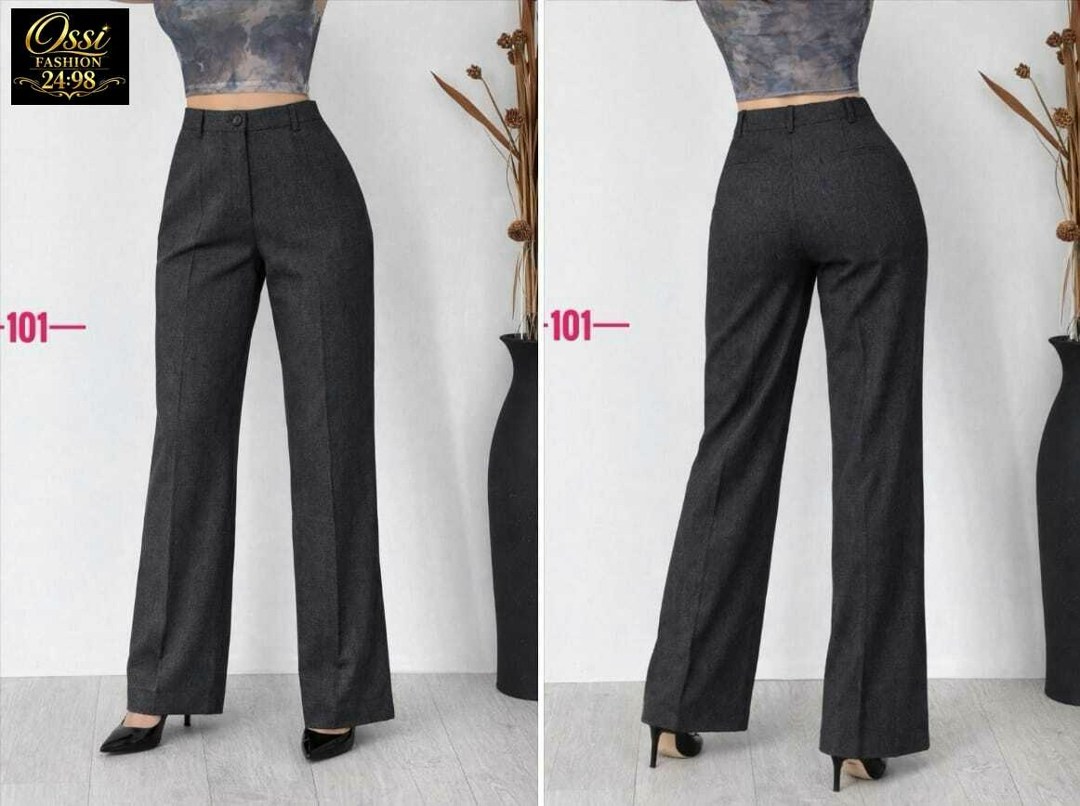 брюки прямые,классические брюки,модные брюки,женские брюки,брюки палаццо kiazo размер 42 серый