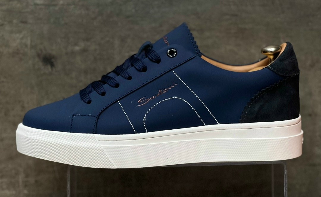 ,кроссовки мужские люкс,кеды мужские,синие кожаные кроссовки brunello cucinelli,кожаные кроссовки