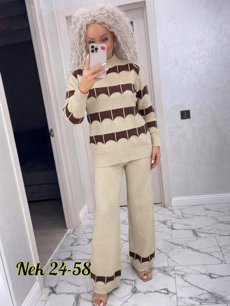 костюм трикотажный вязаный с брюками теплый miss merry jayne 257931571,костюм женский,костюм женский трикотажный,костюм кашемировый женский брючный,вязаный костюм женский