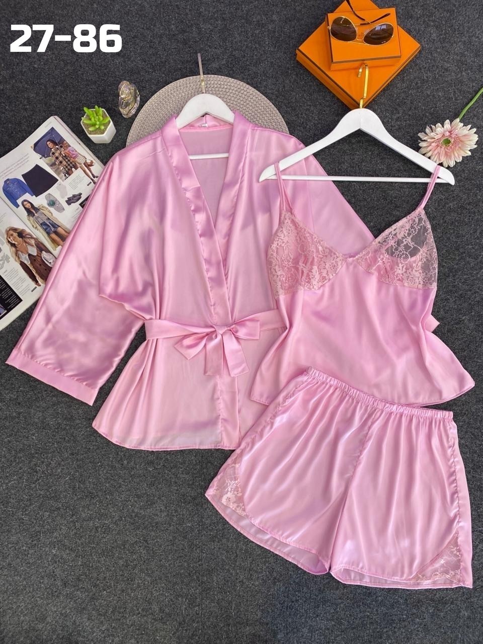 женская пижама комплект,халат неглиже,женская пижама,халат розовый,домашняя одежда пижама