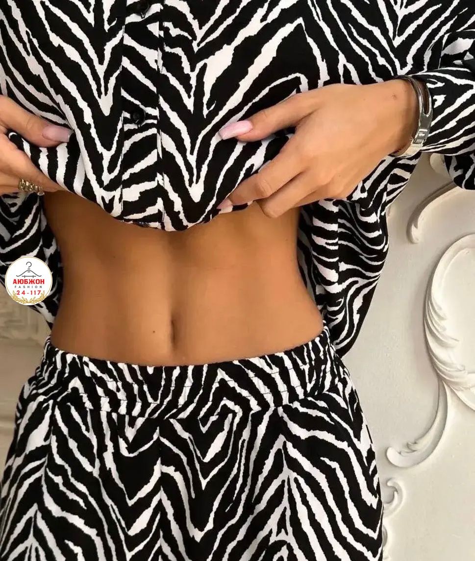костюм женский,костюм шелковый,летние костюмы,костюм с принтом зебра