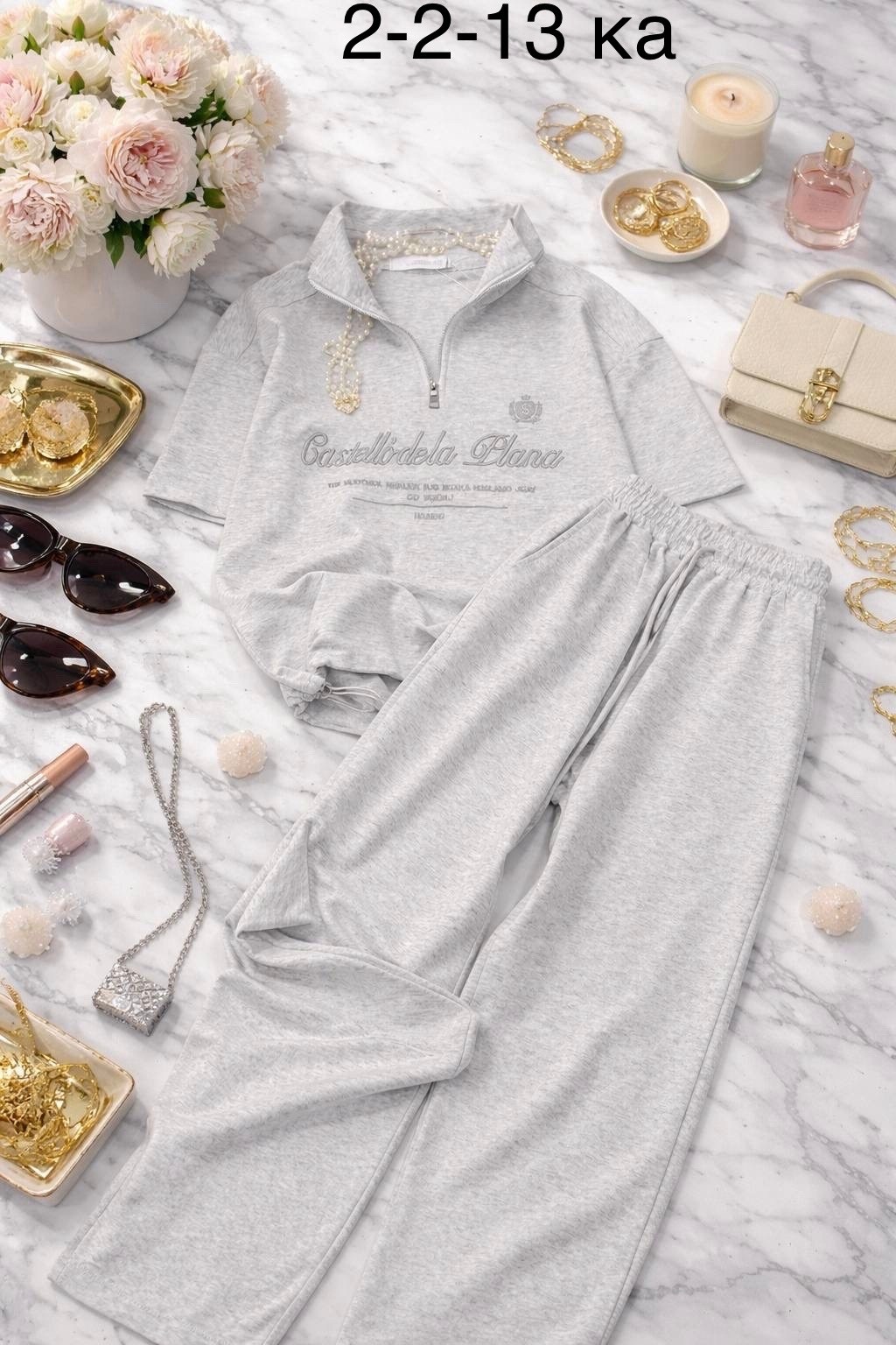 спортивный костюм с брюками на кулиске tennis club w,костюм спортивный,костюм женский,костюм с брюками,костюм с брюками палаццо