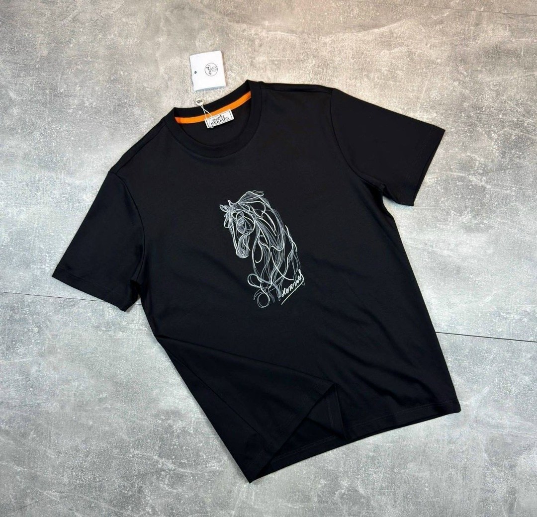 футболки мужские,футболка hermes,hermes футболка мужская,футболки для мужчин,футболка с лошадью
