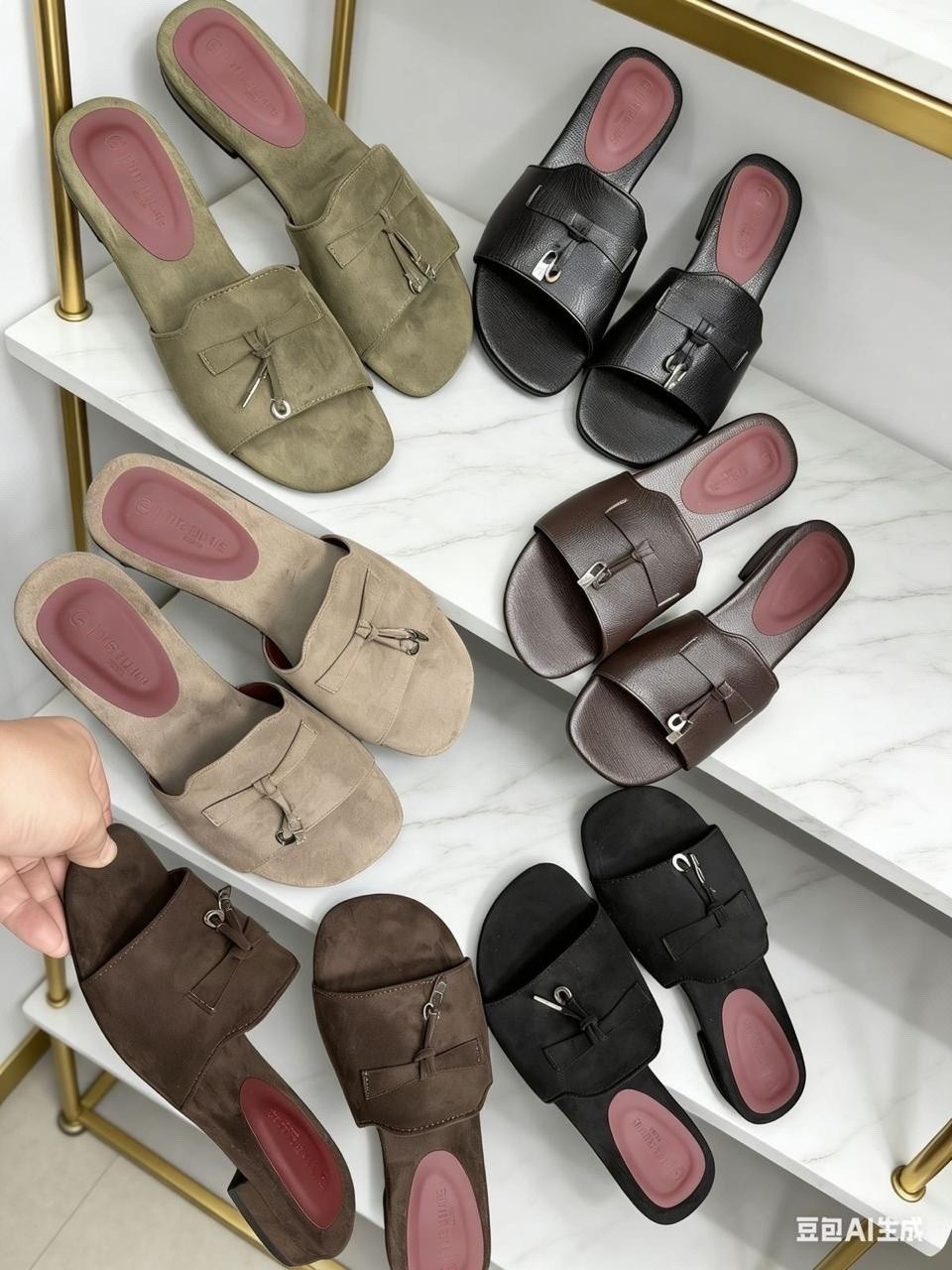 ,шлепанцы женские,loro piana шлепки,мюли замшевые,шлепки женские