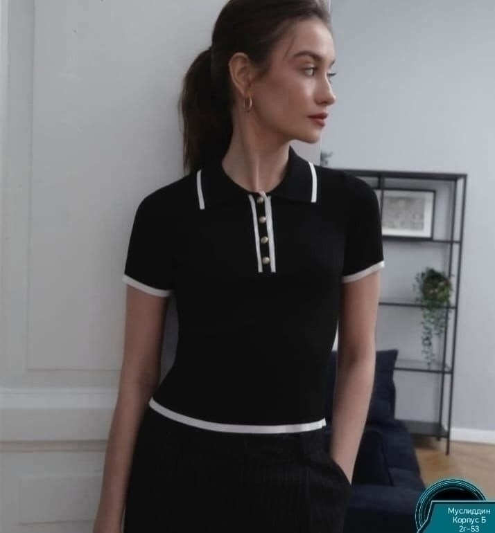 женская трикотажная футболка-поло,элегантная рубашка,трикотажная рубашка,