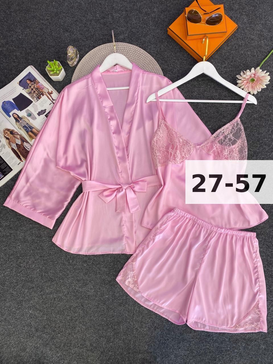 пижама женская,пижама халат,женская пижама комплект,пижама тройка женская,шелковый халат женский