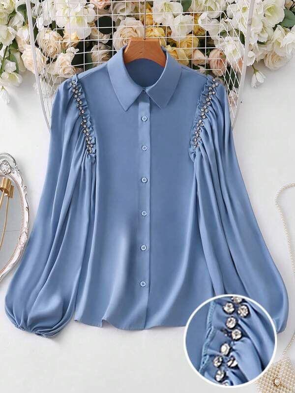 блузка с воротником,блузка стильная,женская блуза,блузка с оборками,рубашка блузка