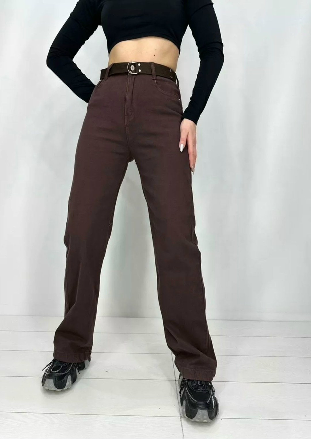 женские джинсы,коричневые джинсы,брюки джинсы,джинсы прямые с высокой посадкой нина,коричневые джинсы широкие