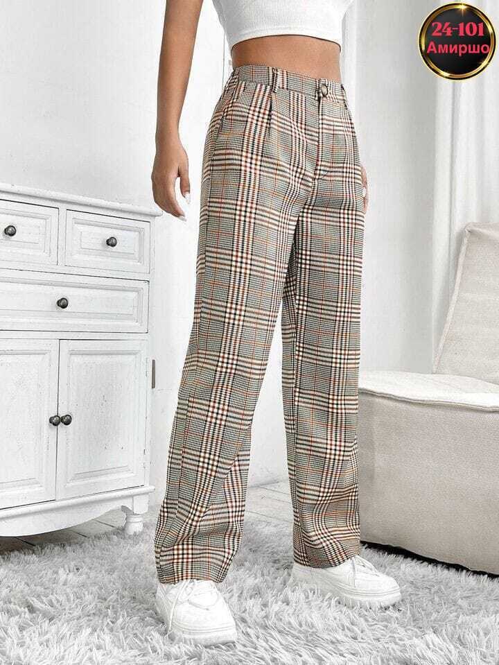 брюки в клетку,брюки в клетку с карманами,брюки в клетку прямые,широкие брюки в клетку,штаны в клетку