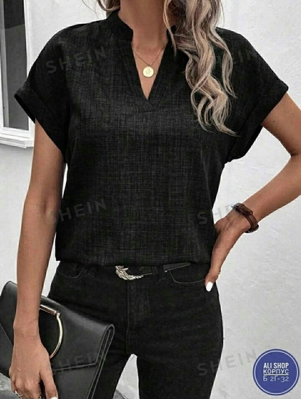 блузка женская,однотонная блузка,блузка модная,блузка с коротким рукавом повседневная в офис amemerci 222309446,модная женская блузка