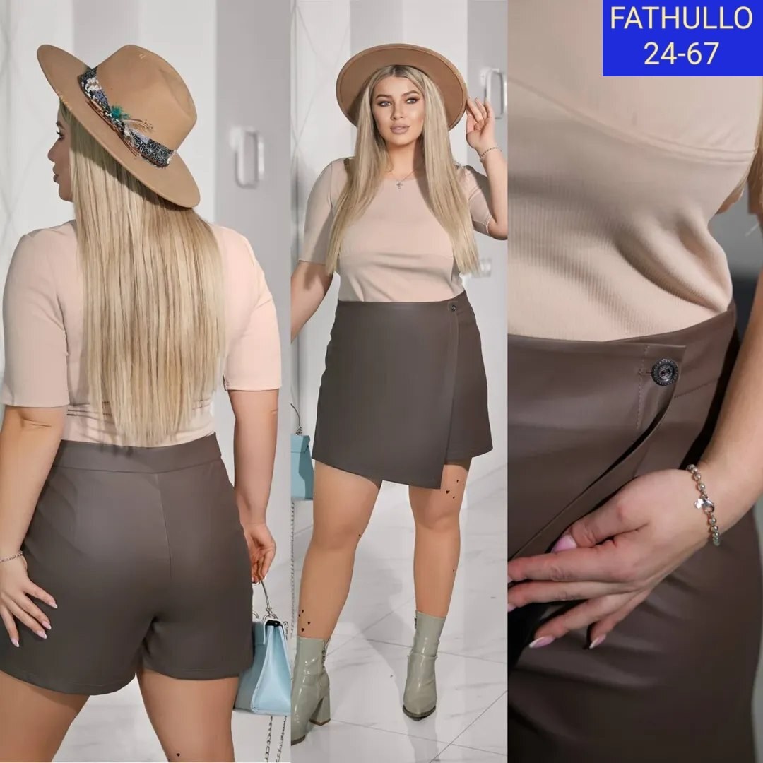 шорты кожаные женские больших размеров,шорты кожаные женские большого размера из экокожи,юбка шорты женские больших размеров кожаные milori,шорты для полных женщин,шорты кожаные