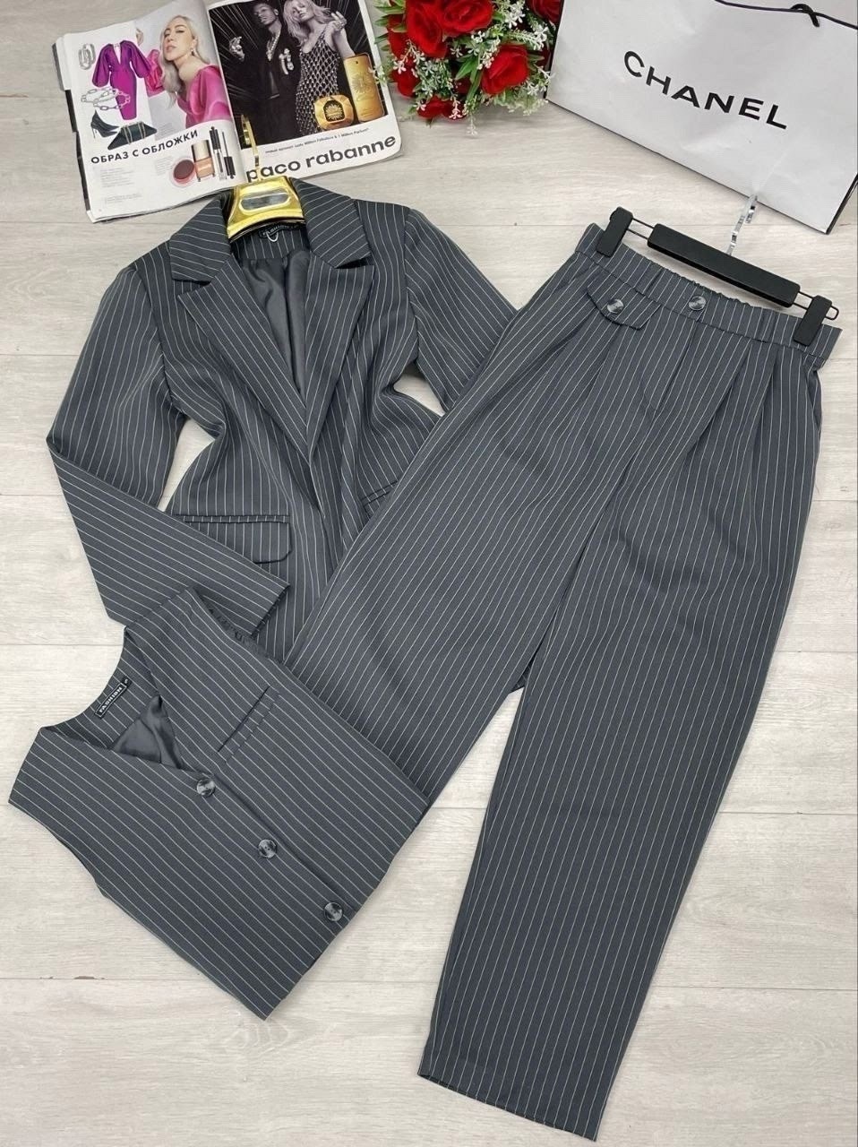 брючный костюм тройка,костюм тройка,костюм женский брючный,костюм тройка женский,костюм брючный фантазия мод 5234-1