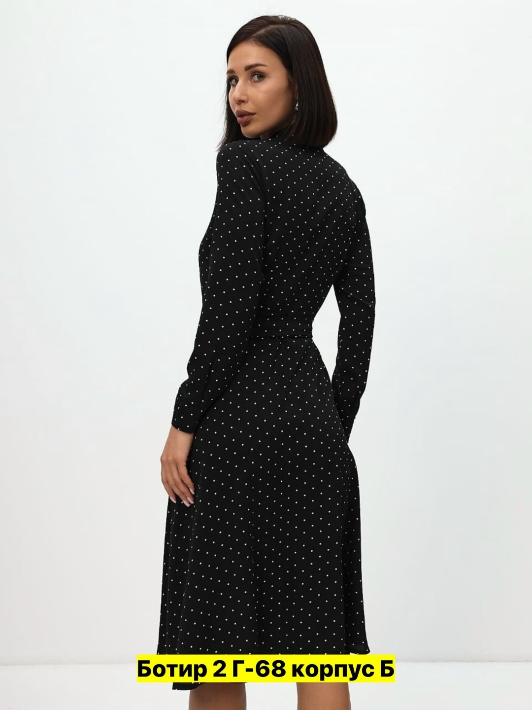 платье,платье женское в горох,,платье женское черное,платье миди