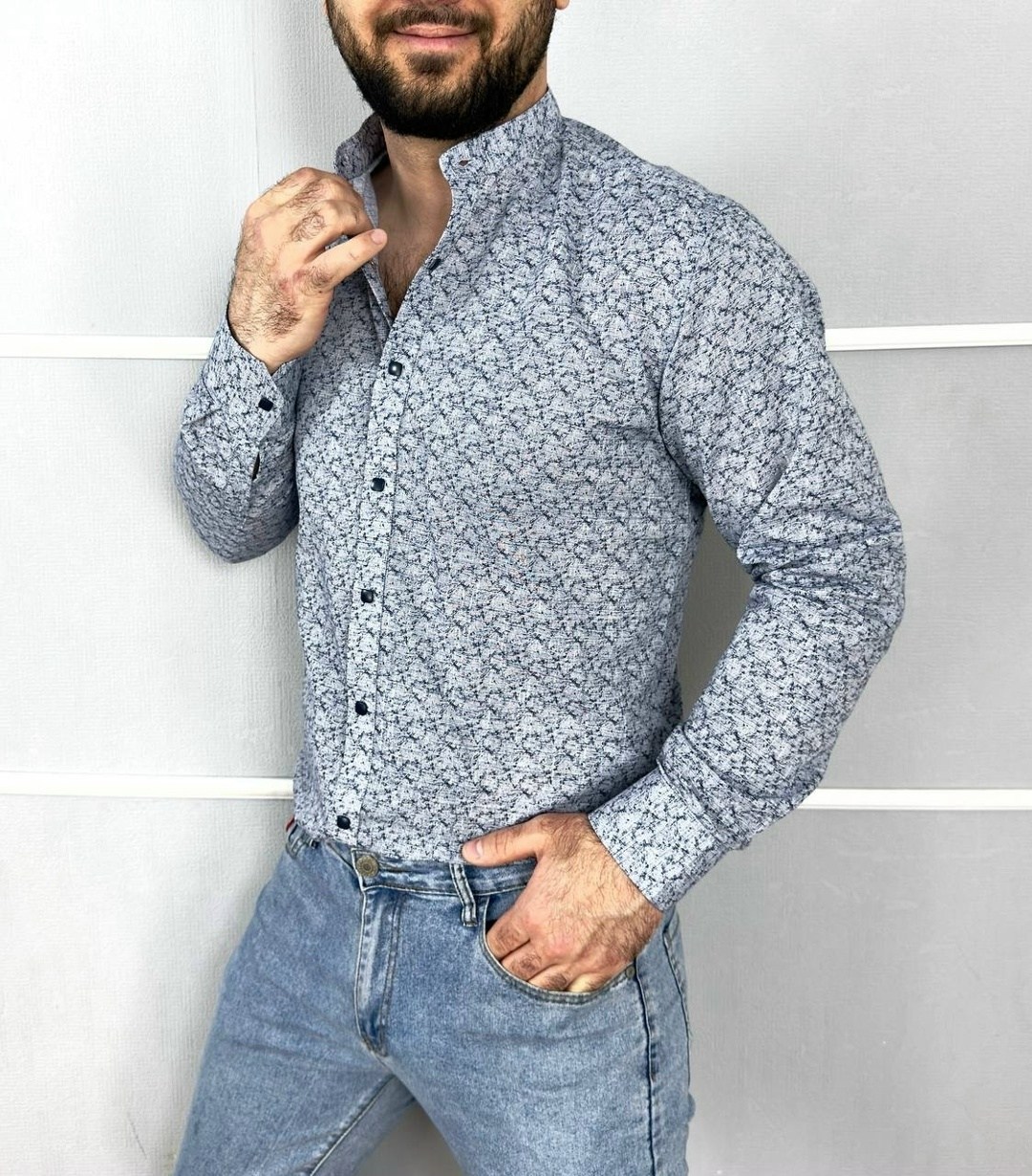 рубашка мужская,мужская рубашка pierre cardin длинный рукав,рубашка с узорами,рубашка,мужская повседневная рубашка