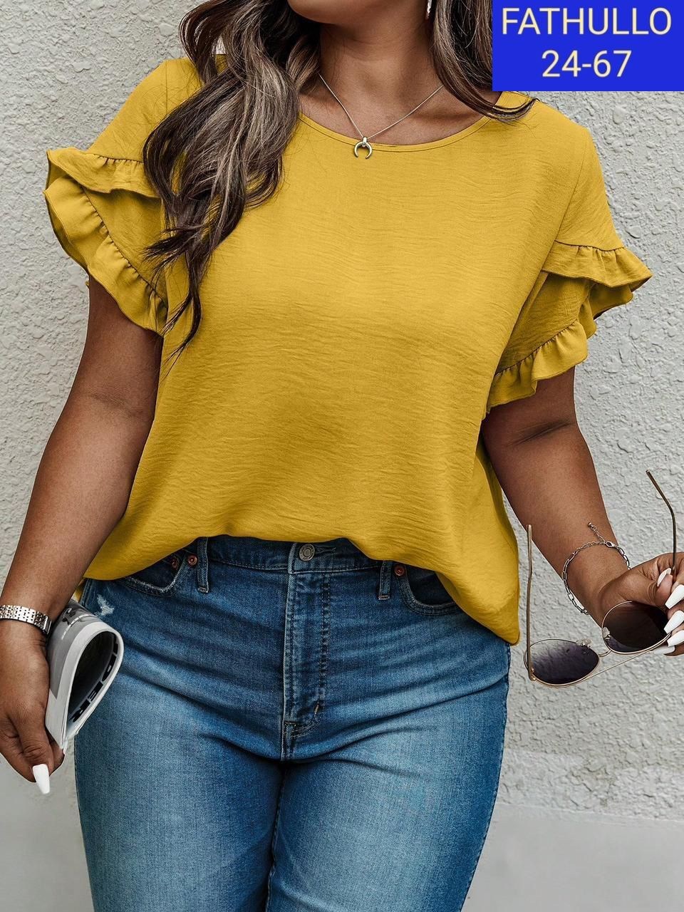 блузка на каждый день,блузка женская,повседневная блузка,летняя блузка больших размеров,блузка больших размеров с оборками