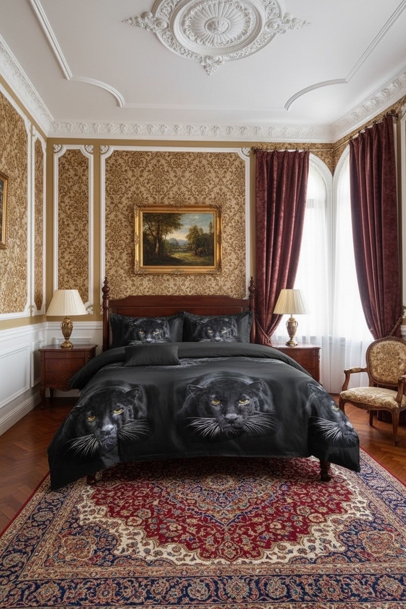 постельное 3д пантера,постельное белье из сатина 3d "черная пантера" 1,5 спальное,постельное белье 5д сатин гепард,постельного белья,постельное бельё евро пантера