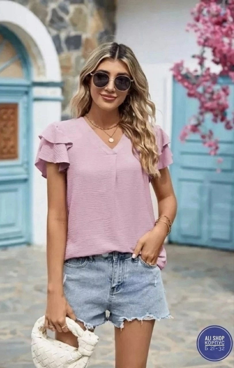 летняя блузка,модная блузка,блузка женская,блузка с коротким рукавом рюши amemerci,блузка с коротким рукавом рюши