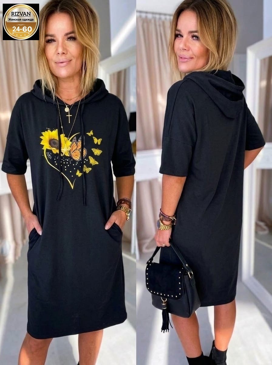 платье спортивное с капюшоном,платье туника,трикотажное платье,платье женское туника,платье с капюшоном