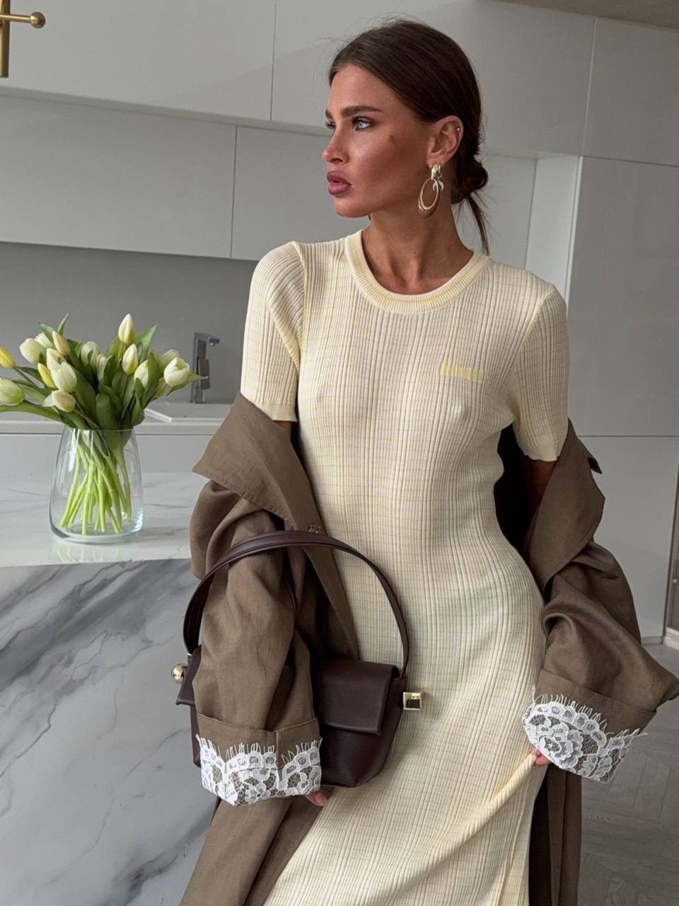 платье модное,длинное вязаное платье,,платье из трикотажа