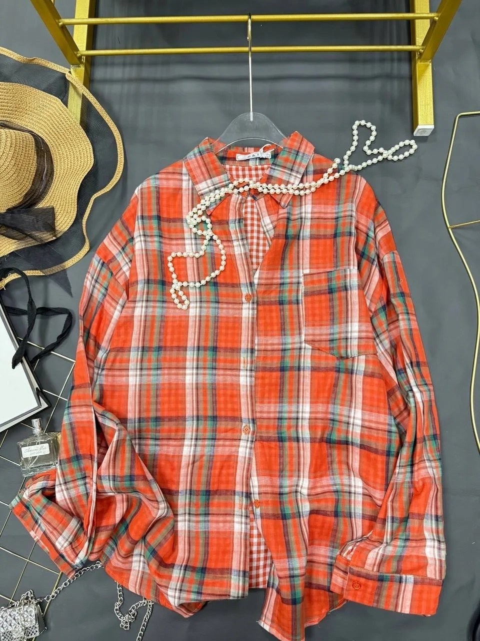 рубашка хлопок,рубашка в клетку женская,рубашка в клетку,клетчатая рубашка,рубашка женская 7007 "клетка № 4"